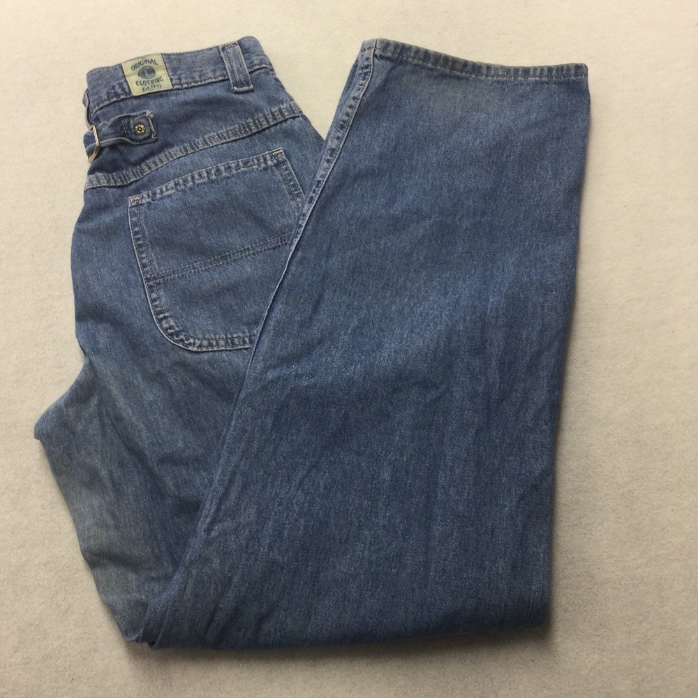 Rustler Jeans Mens 40x30 Blue Wash Relaxed Straight Denim Zip Fly Buckle Back